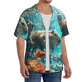 thumbnail image 2 of KLL Underwater Swimming Guinea Pig Print Men's Shirt Short Sleeve Button Down Summer Cuba Beach Shirts- Large, 2 of 5