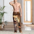 thumbnail image 2 of Kdxio Cartoon Cooking Cat Print Mens Pajama Pants Set Sleep & Lounge Pants, PJ Bottoms with Pockets and Button Fly-Small, 2 of 6