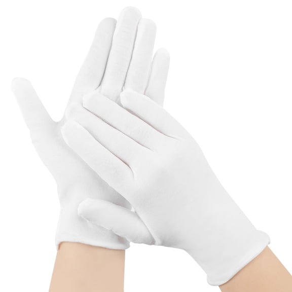 3 Pairs White Cotton Gloves for Dry Hands Sleeping, Premium Moisturizing Gloves Overnight for Men & Women