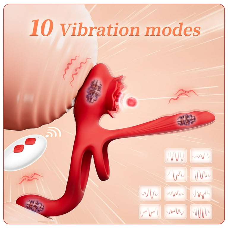 Vibrating Penis Ring Sex Toys for Men, KERERO 3 in 1 Couples Sex Toys Vibrator with Penis Ring, Remote-Controlled 10 Vibration Modes Male Sex Toy, Rose Sex Toy Adult Toys for Women - Vibrating Penis Ring Sex Toys for Men, KERERO 3 in 1 Couples Sex Toys Vibrator with Penis Ring, Remote-Controlled 10 Vibration Modes Male Sex Toy, Rose Sex Toy Adult Toys for Women -