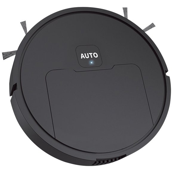 Robot Aspirador Recargable por USB, 1000 Pa, Aspirador, para el Hogar, Limpieza de Suelos, Alfombras, Pelo de Mascotas, Color Negro.