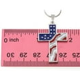 thumbnail image 3 of cocojewelry 4th of July Patriotic USA American Flag Heart Pendant Necklace (Cross Silver-tone), 3 of 3