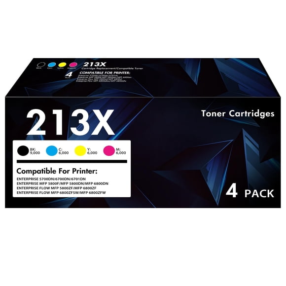 Paquete de 4 cartuchos de tóner AZTECH GLOBAL 213X HP de alto rendimiento