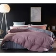 thumbnail image 3 of JOLUSERE Ensemble de Housse de Couette Soli Très Grand, 3 Pcs Rose Blush Gris Réversible Doux Respirant Housse de Couette, 3 of 7
