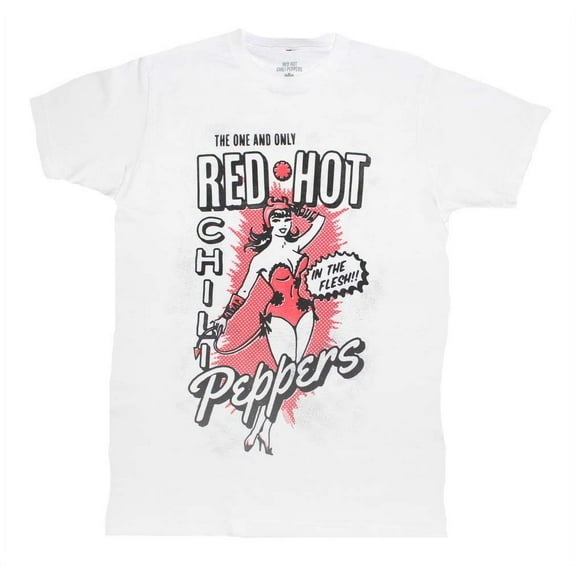 Men's Red Hot Chili Peppers In The Flesh T-shirt Small White