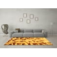 thumbnail image 3 of Ahgly Company Machine Washable Indoor Square Abstract Yellow Modern Area Rugs, 4' Square, 3 of 4