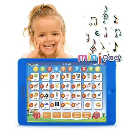Boxiki kids Learning Pad Fun Kids Tablet with 6 Toddler Learning Games by Early Child Development Toy for Number Learning, Learning ABCs, Spelling, 