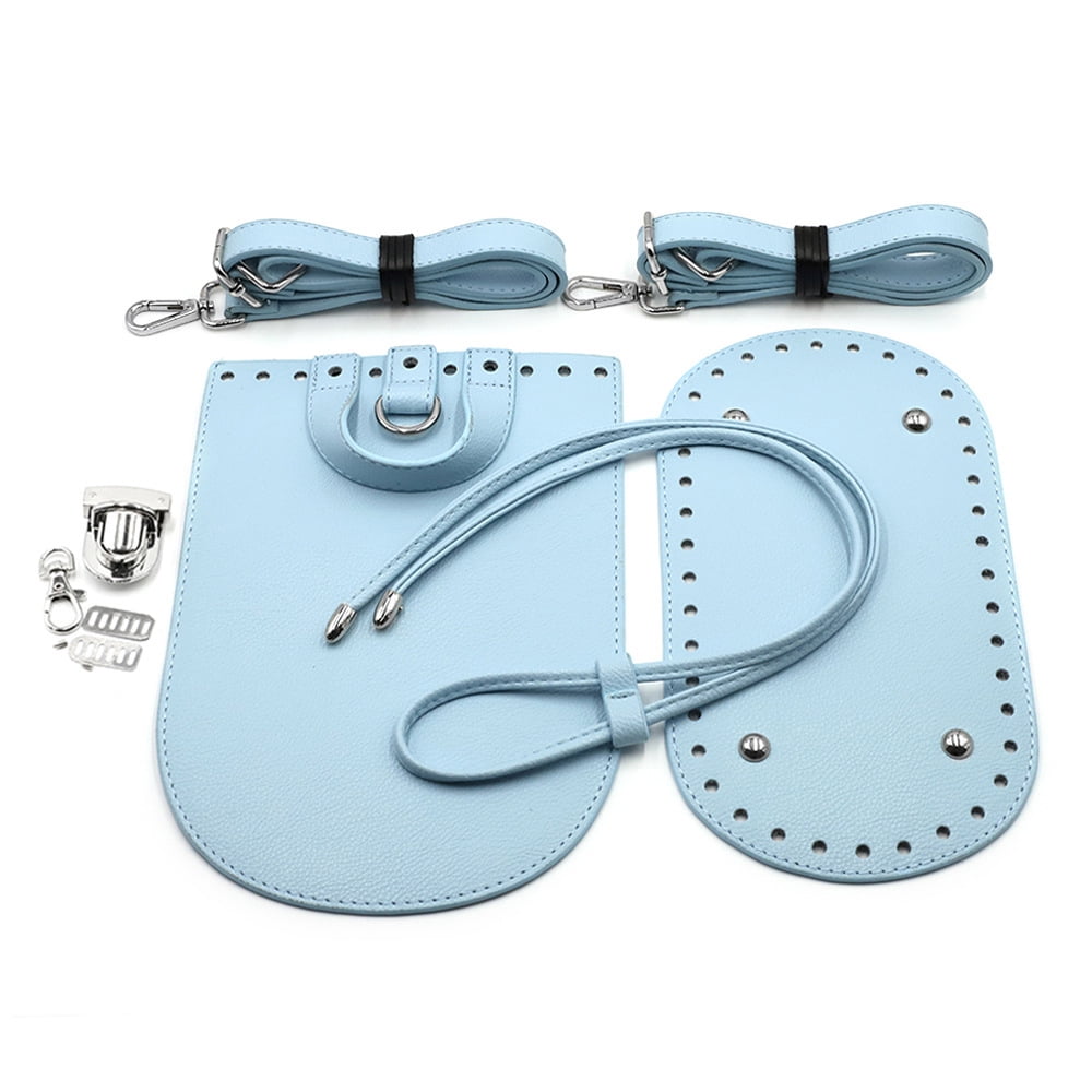 7x Leather Bag Bottom Mat Cushion Pad Flap Cover Drawstring Handbag Bag Making Light Blue