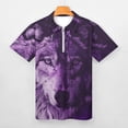 thumbnail image 3 of Purple Wolf Men Zipper T-shirt Summer Casual Short Sleeve T-shirt Top, 3 of 7