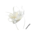 thumbnail image 2 of Heart-Shaped Vintage Fascinator Headband with Mesh Ribbons and Feathers, Tea Party Hair Clip for Women, Elegant Cocktail Hat, One Size, 4.72 Inches, 1 Pc, 2 of 6