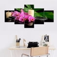 thumbnail image 2 of TISHIRON 5PCS Framed Canvas Wall Art Set,50"x24"Purple Flower and Zen Stones Canvas Art Decor, 2 of 7