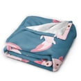 thumbnail image 2 of DouZhe Ultra-Soft Micro Fleece Lightweight Flannel Bed Blanket, Cute Animal Axolot Lizard Print Cozy Warm Throw Blankets, 60"x50", 2 of 7