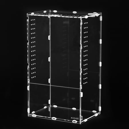 AIICIOO reptile Feeding Box 8"*6"*14" Acrylic Reptile Enclosure Transparent Reptile Pet Breeding Case for Spider, Lizard, Scorpion, Centipede, Horned Frog, Beetle.