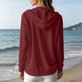 thumbnail image 5 of Vivianyo HD Women's Hooded Button Thin Cardigan, Regular Length Long Sleeve Outerwear, Fall Daily Casual Womens Hoodie for Shopping and Gathering, Sizes S-2XL, 5 of 7