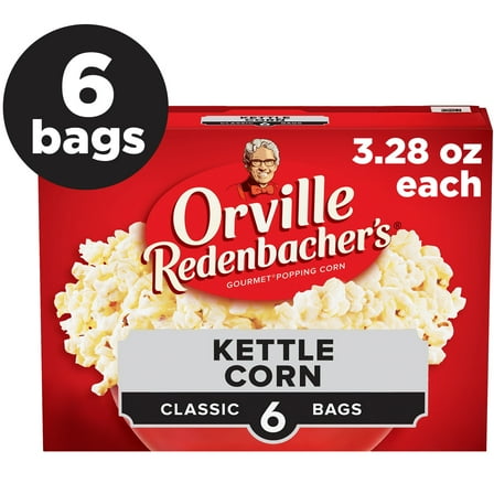 Orville Redenbacher’s Microwave Popcorn, Kettle Corn, 3.3 oz., 6-Count