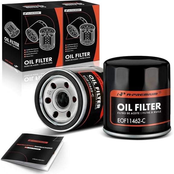 A-Premium 10K Miles Protection Spin On Oil Filter Compatible with Chevy Spark 2013 2014 2015, 2-PC Set