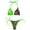 Green, variant on Two Piece Bikini Lace Up Triangle Swimsuit Erogenous Strap Swimwear Color Matching Splicing Beachwear Hot Pink