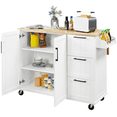 thumbnail image 2 of Renwick Rolling Kitchen Cart with Cabinets and Drawers, White, 2 of 8