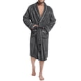 thumbnail image 1 of PAVILIA Mens Robe, Soft Robe for Men, Fleece Warm Long Bathrobe for Bath Shower Spa with Shawl Collar and Pockets, Plush Microfiber - Dark Gray, 1 of 7