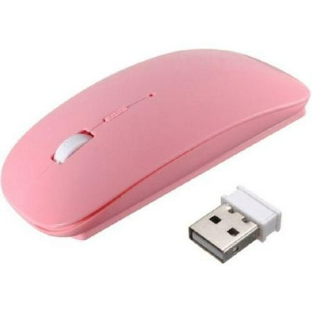 Wireless Ultra Slim Multimedia - Ultra Slim Optical 2.4G Wireless Mouse Mice Portable Ergonomically DPI Adjustable 3D USB Receiver for Laptops & Computers (Pink)