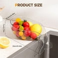 thumbnail image 3 of Clear Multifunctional Drain Basket 9.44x6.49x2.75 Inch with Integrated Spout, Compact Kitchen Fruit and Vegetable Washing Bowl, Strainer and Catcher forSalad and Pasta, 3 of 7
