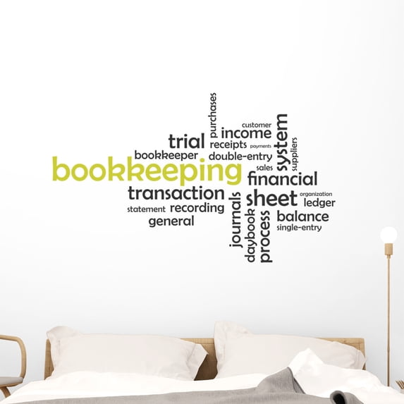 Word Cloud Bookkeeping Wall Mural by Wallmonkeys Peel and Stick Graphic (48 in W x 29 in H) WM202503
