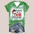 thumbnail image 1 of Hauts de Noël en Solde, Blouse Décontractée à Col en V pour Femme, Manches Courtes, T-Shirt Vert TG, 1 of 1