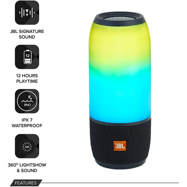 Restored JBL JBLPULSE3BLKAMZ Pulse 3 Portable Bluetooth