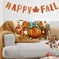 thumbnail image 5 of Fall Pumpkin Lumbar Decorative Throw Pillow Cover 12 x 20, Rectangular Autumn Wreath Doughnut Outdoor Home Decor, Thanksgiving Maple Leaves Couch Cushion Case, 5 of 6