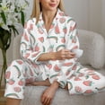 thumbnail image 4 of Goofa Fruit Printed Women’s 2 Piece Pajama Set Super,Pajamas Women's Long Sleeve Sleepwear Soft Button Down Loungewear Pjs Lounge Set Nightwear-, 4 of 9