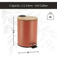 thumbnail image 3 of Terracotta Trash Can with Bamboo Lid and Pedal, 2.5L Capacity, 3 of 7