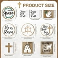 thumbnail image 4 of Easter Tiered Tray Decor Set He is Risen Cross Easter Wood Sign Easter Table Decor Easter Dove Cross Tiered Tray Easter Wooden Signs for Easter Party Decorations 10 Pcs, 4 of 9
