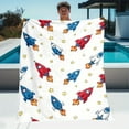 thumbnail image 2 of 1pc Christmas Rockets & Stars HD Print RV Blanket - Lightweight Flannel Throw for Camping, Travel, Car, Couch - Soft Warm Fleece Blanket with Festive Rocket Design, Perfect Holiday Gift, Trav, 2 of 10
