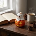 thumbnail image 4 of Hotyverty Mini Kawaii Ghost Pumpkin Resin Statue, Cute Jack O Lantern Ornament for Bedroom Coffee Tiered Tray Display, Novelty Halloween Gift for Kids & Whimsical Gothic Indoor Decor Fans, 4 of 5