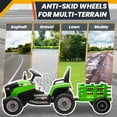 thumbnail image 3 of Joyracer 24 Volt Ride on Toys, Ride on Tractor w/ Tiltable & Detachable Trailer, 2x200W Power Car Wheels for Kids, Remote Control, Bluetooth, Shifter, Music, Green, 3 of 11