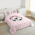 thumbnail image 3 of jejeloiu Pink Bows Twin Comforter Sets,Kids Football Game Bedding Set For Girls Boys Reversible 2pcs, 3 of 8