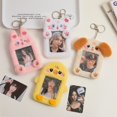 thumbnail image 2 of Kawaii Cartoon Photocard Holder Animal Series Soft Plush 3 Inch Kpop Photo Card Holder Bag Pendant School Stationery Rabbit, 2 of 6