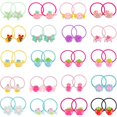 thumbnail image 3 of 80 piezas (40 pares) de lazos elásticos para el cabello con dibujos animados para niñas, bandas para el cabello, cuerdas para coletas para niñas Feliz Sencillez, 3 of 5