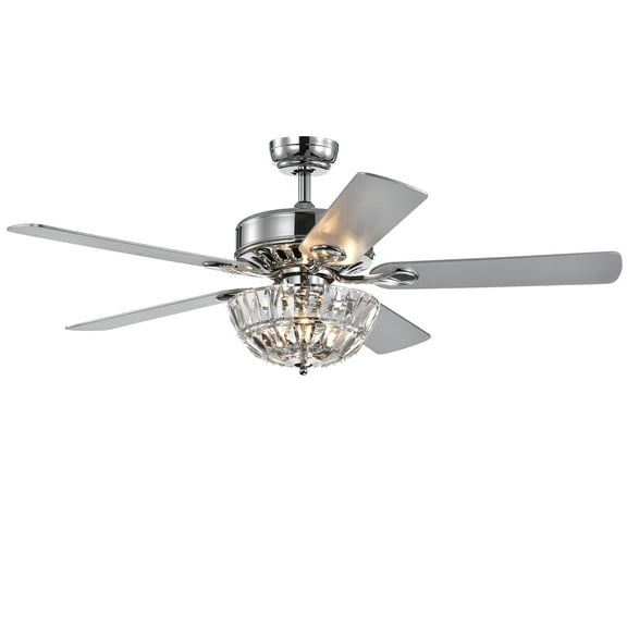 Warehouse of Tiffany Senma 52-inch 3-light Lighted Ceiling Fan with Crystal Bowl Shade Remote Controlled