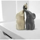 thumbnail image 1 of Pareja armoniosa de elefantes de cerámica gris beige - Escultura moderna, pareja de dos elefantes independientes - Figura decorativa de 15 cm de alto - Elefante para ofrecer, 1 of 5