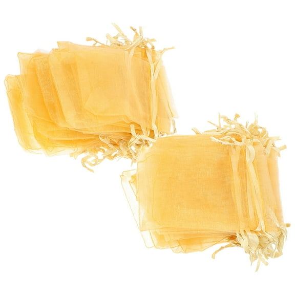 100 Pcs Yarn Bag Chirstmas Gifts Drawstring Pouches Small Mesh Bags Party Favor Jewelry Storage Organza