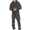 thumbnail image 1 of Hombres Casual Sólido Con Capucha Cremallera Una Pieza Bolsillo Suelto Ropa Deportiva Traje Pompotops oipoqjl29293, 1 of 6