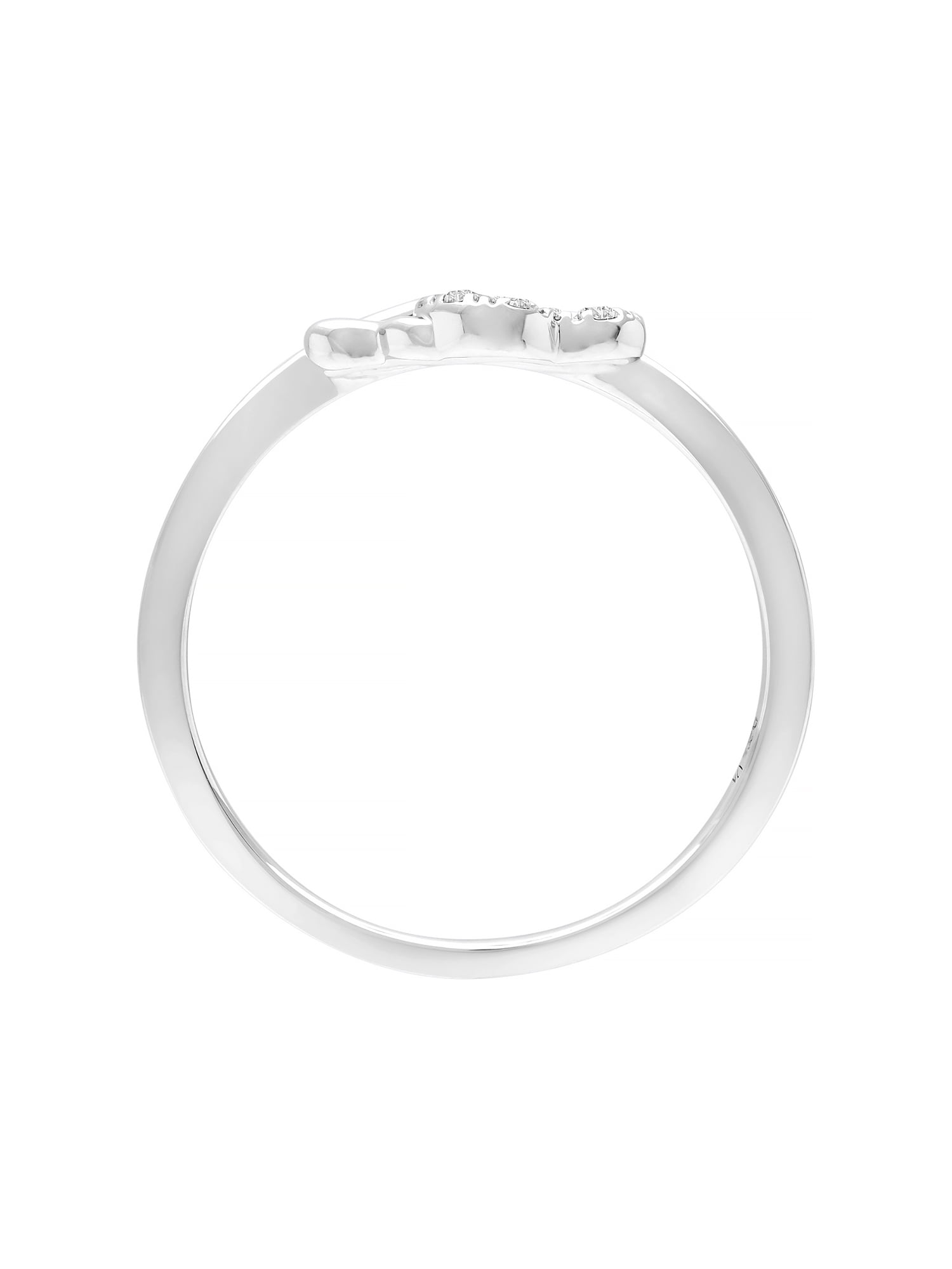 Diamond-Accent Two Heart Women's Promise Ring in Sterling Silver