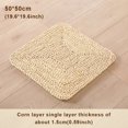 thumbnail image 4 of Kearding Cojín de asiento tejido a mano, almohadilla de Tatami de futón de paja, taburete de ratán grueso, silla antideslizante, alfombrilla Conjuntos de muebles de dormitorio Maíz capa/50*50, 4 of 6