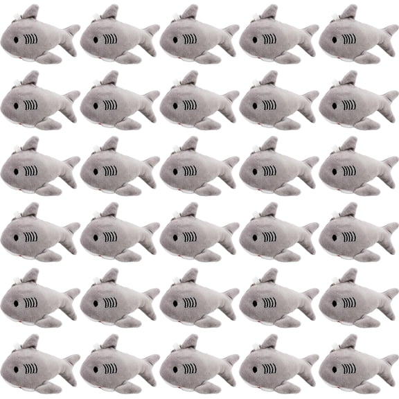 30-Pack Mini Stuffed Shark Plush Toys, 4.7 Inch Small Sea Animal Keychains for Kids, Bulk Party Favors for Ocean Birthday Goodie Bags, Easter Basket Stuffers & Classroom Prizes (Color Set 2)