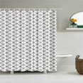 thumbnail image 5 of Black with White Shower Curtain Geometric Wave Stripe Bath Curtain Waterproof Polyester Fabric Bathroom Accessories Screen r, 5 of 7