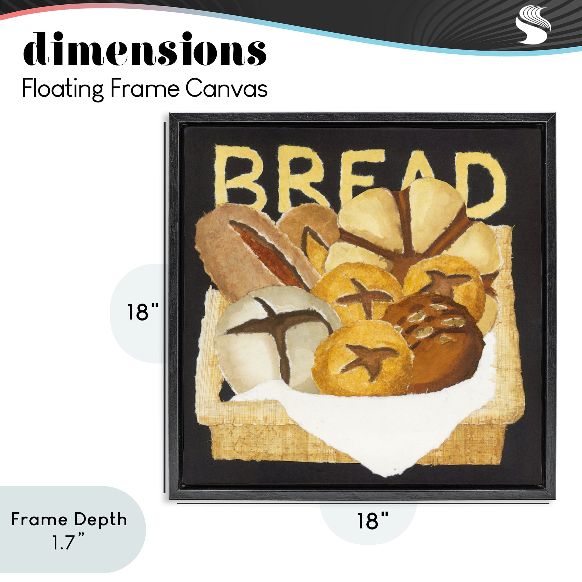 Stupell Industries Bread Assorted Box Black Framed Floater Canvas Wall Art, design by Nancy Overton