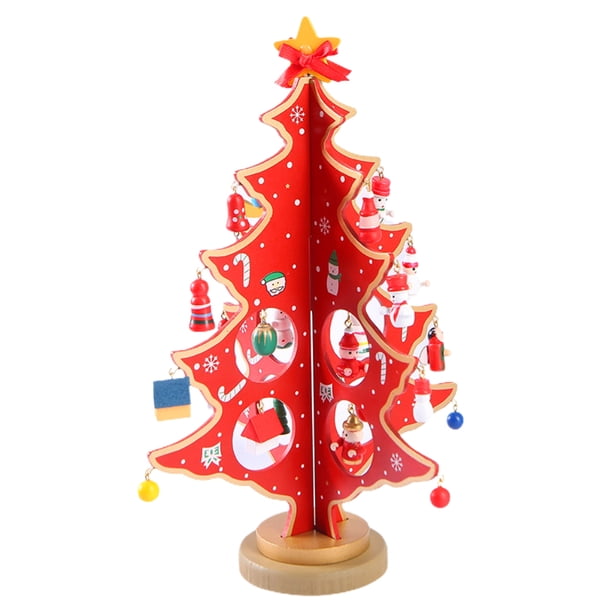 Árbol De Navidad De Escritorio, Mini Adornos De Árbol De Navidad Diy De Madera, Regalo Creativo Para Niños Minnieouse HA039944-02