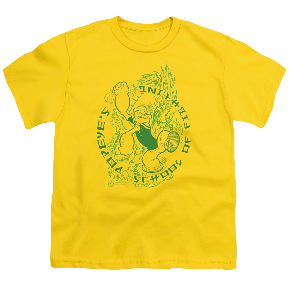 Popeye - Popeyes Fightin School - Youth Short Sleeve Shirt - Small ...