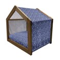 thumbnail image 2 of Navy Pet House, Folk Chinese Design Inspired Floral Swirls Classic Image, Outdoor & Indoor Portable Dog Kennel with Pillow and Cover, 5 Sizes, Royal and Sky Blue, by Ambesonne, 2 of 5
